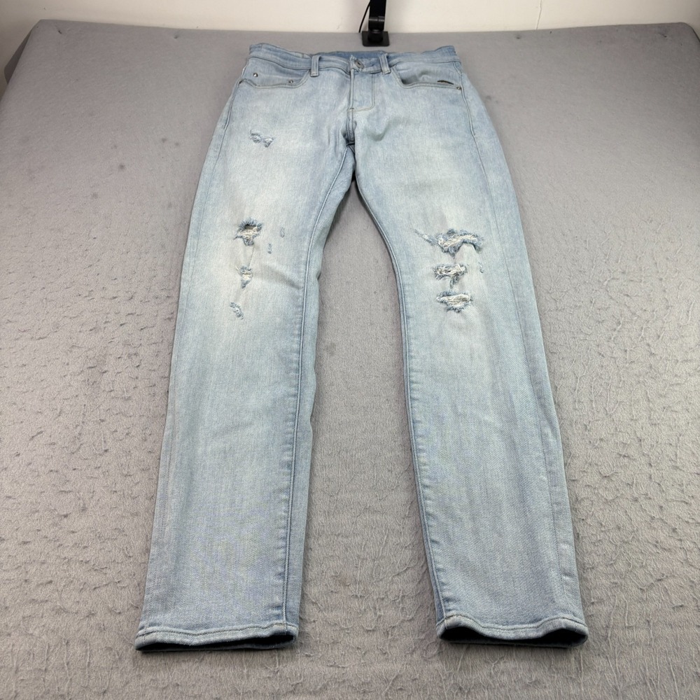 G Star‎ Raw Jeans Mens 28x32 Blue Revend FWD Skinny Distressed Denim Light Wash